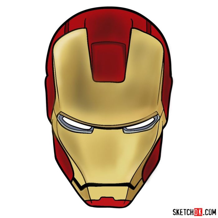 Iron man drawing easy