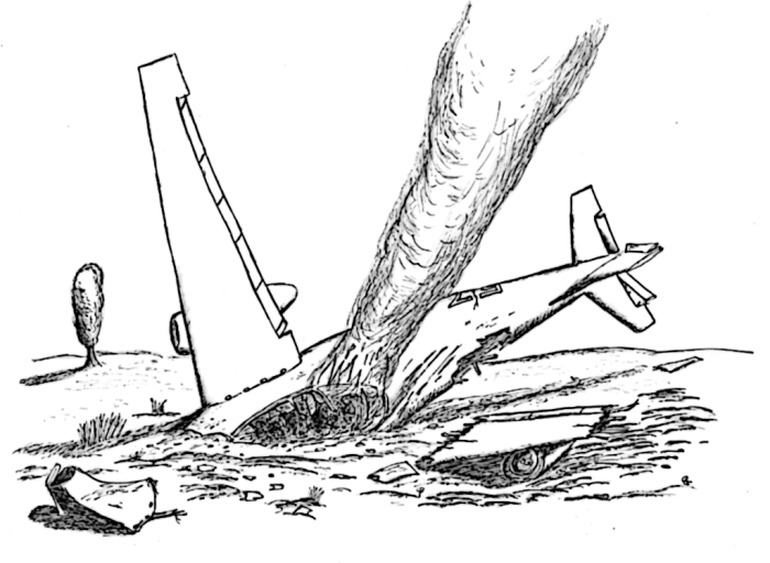 Crashed airplane easy drawing