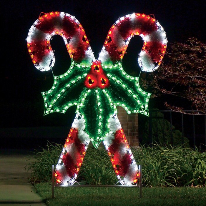 Candy cane christmas decor outside