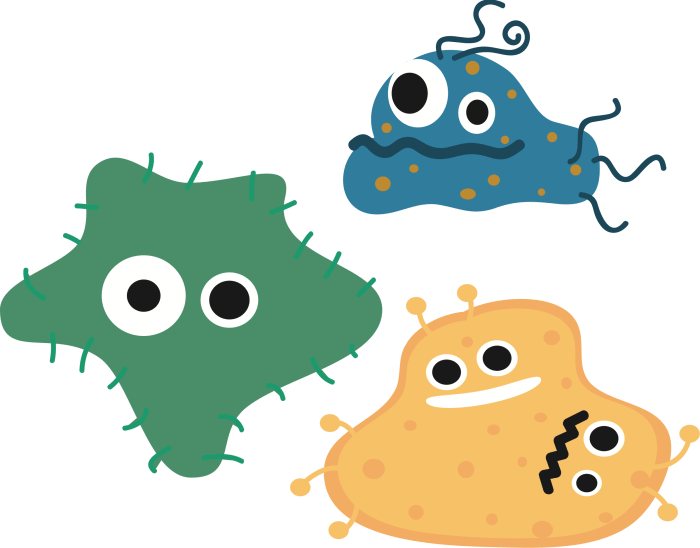 Cartoon black and bacteria cold drawing easy