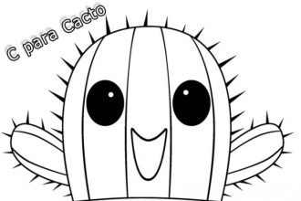 Cactus coloring page animated