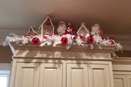 Above cabinet christmas decor