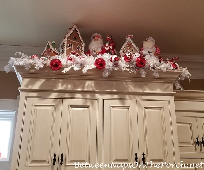 Above cabinet christmas decor