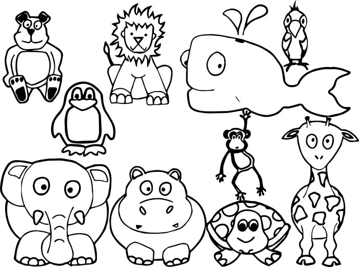 Cute basic animal coloring pages