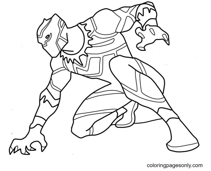 Black panther animal coloring pages