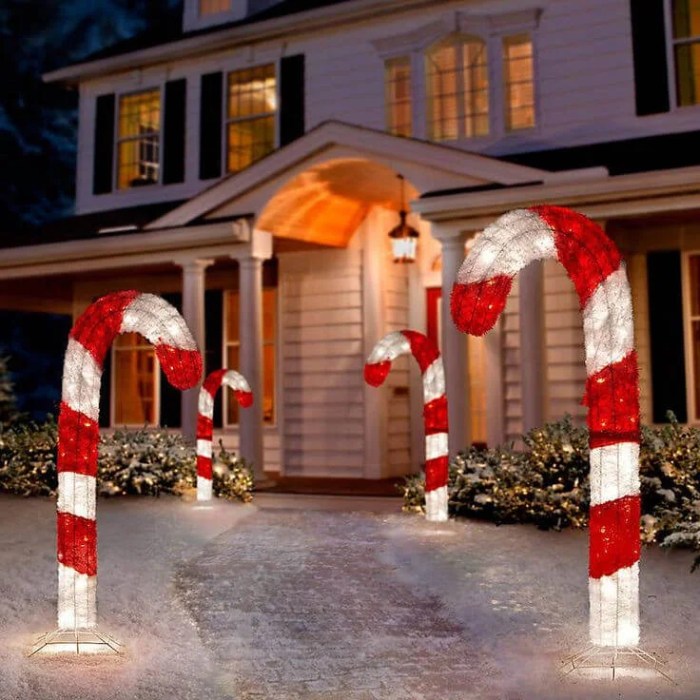 Candy cane christmas decor outside