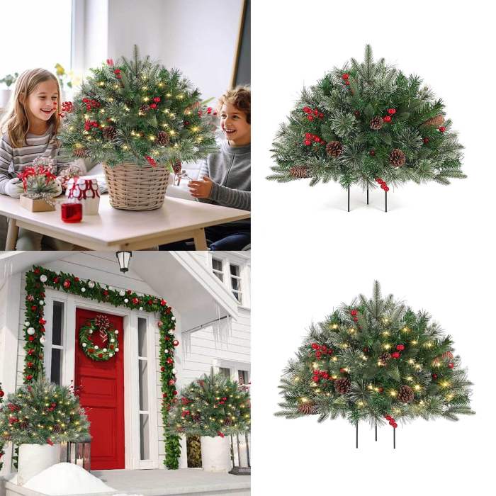 Christmas decor for outdoor planters