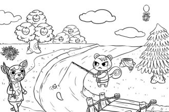 Printable animal crossing coloring pages