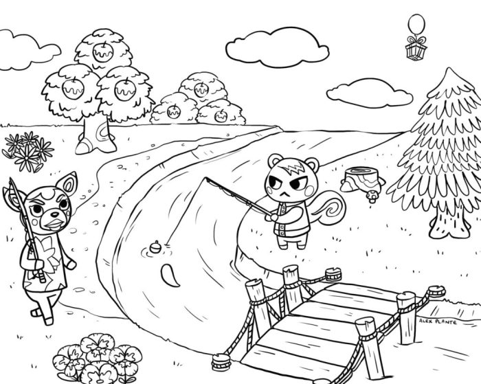 Printable animal crossing coloring pages