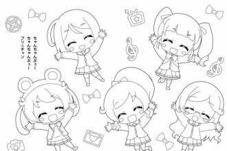 Coloring pages of anime kawaii chan