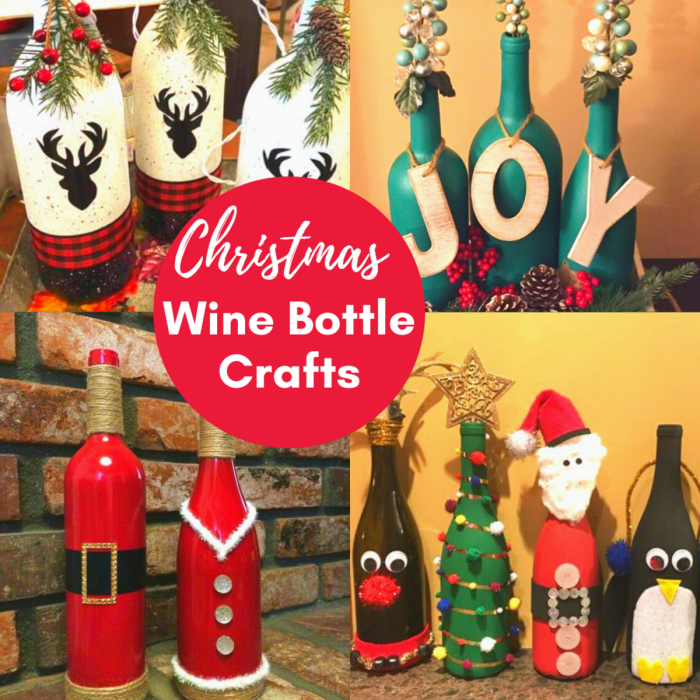 Christmas wine bottle decor