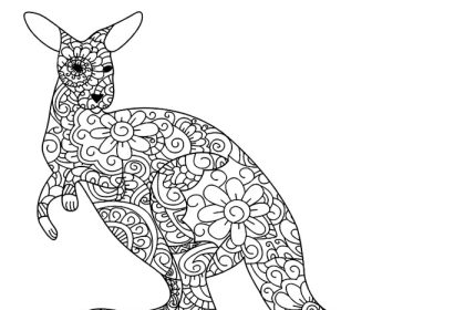 Coloring pages cute animals kangroo