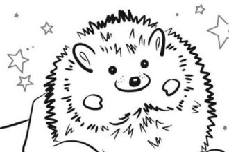 Decorative animal hedghog coloring pages