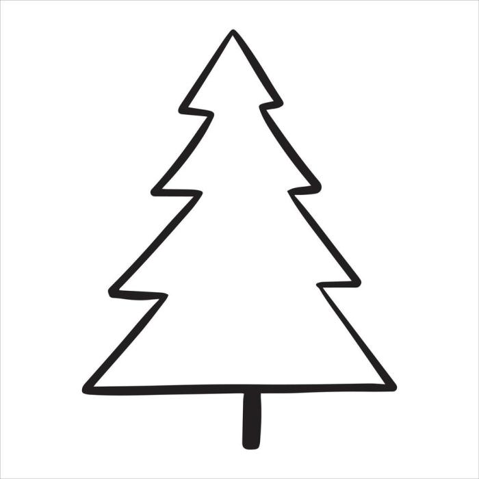 Christmas tree easy drawing