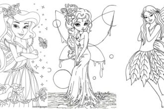 Cute anime pixies coloring pages