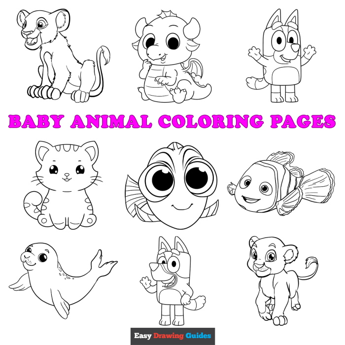 Cut baby animal coloring pages