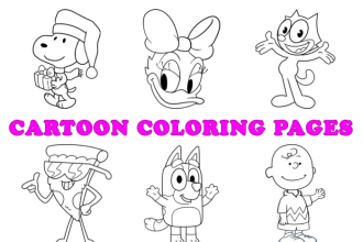 Animated characters coloring pages