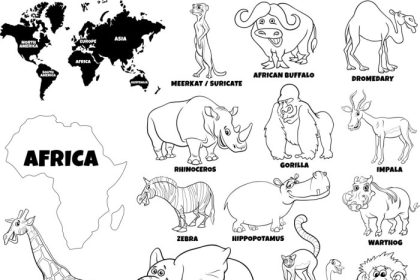 Coloring pages african animals