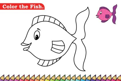 Everyone loves coloring animals fish colored