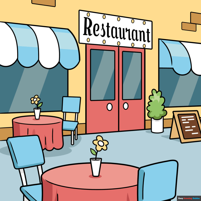 Easy restaurant uf mexican restaurant drawing