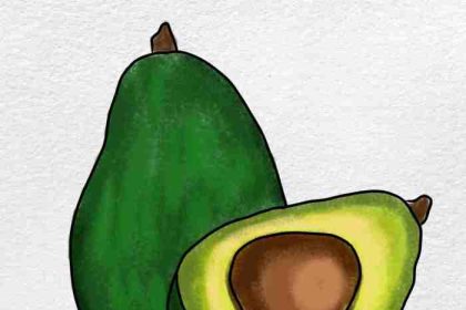 Easy drawing of nachos with avocado