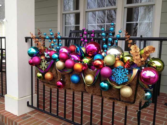 Christmas decor for outdoor planters