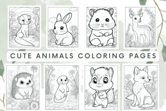 Cute cuddly animal coloring pichers