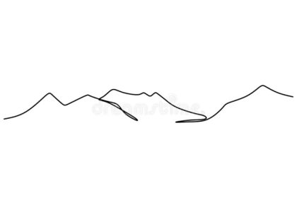 Easy moutain line drawing