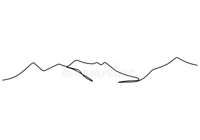 Easy moutain line drawing