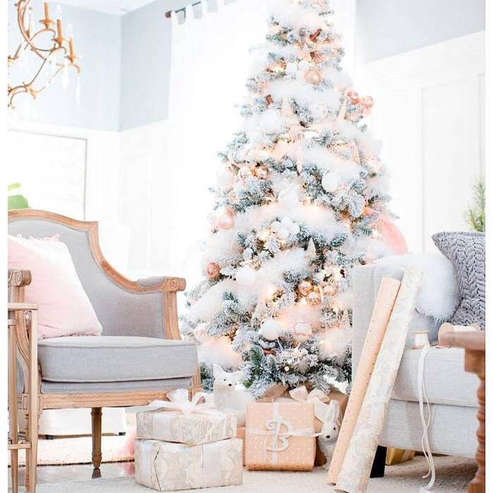 Rose gold christmas decor