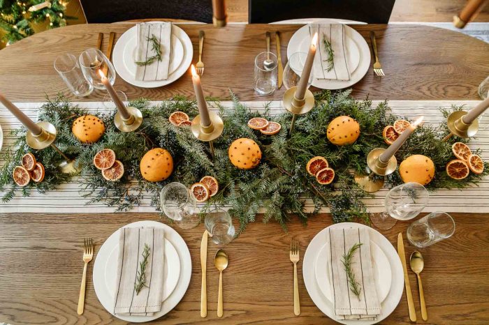 Christmas entry table decor