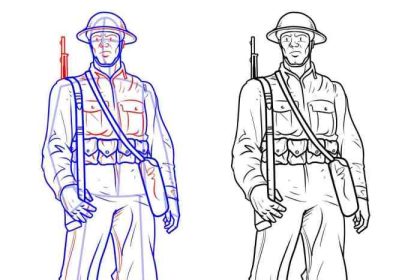 Military simple easy soldier drawing